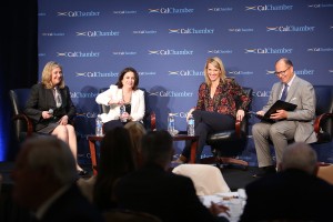 Policy Issues Panel. (from left) Cal Chamber Policy Advocates Louinda Lacey, Karen Sarkissian and Jennifer Barrera. Moderated by Mike Villines, former Assembly Republican leader.